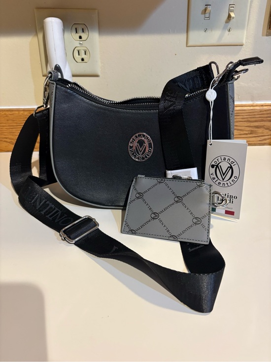 Valentino Orlandi Handbags - Valentino Orlandi Black Crossbody with Logo Tag